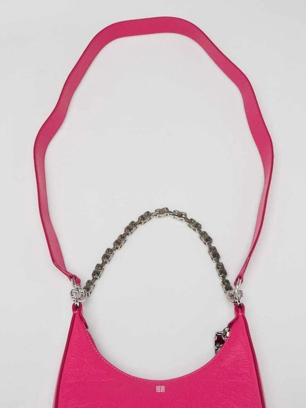 Givenchy Hot Pink Smooth Leather Mini Moon Cut Out Shoulder Bag - Picture 5 of 12